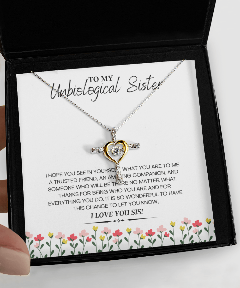 Unbiological Sister Gift Jewelry with Message Card - We Love Your Gift