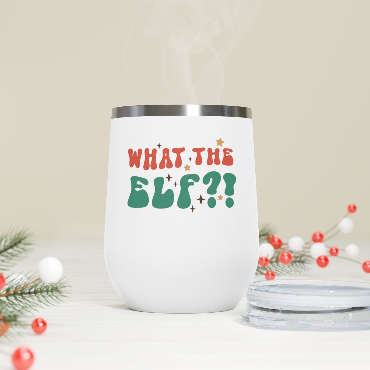 What the Elf?! - Holiday 12oz Insulated Wine Tumbler - We Love Your Gift