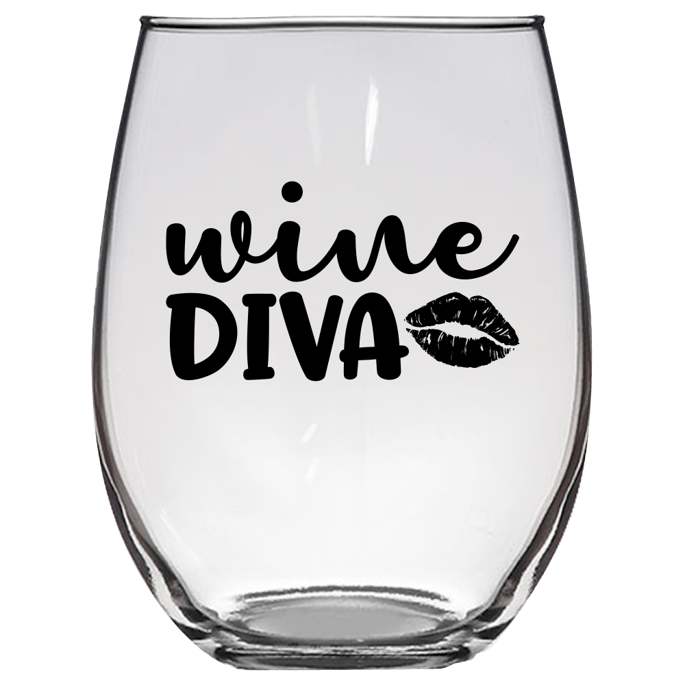 Wine Diva Funny Wine Glass - Gift Idea for Family and Friends - We Love Your Gift