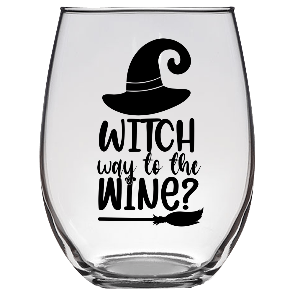 Witch Way to the Wine? Funny Wine Glass - Gift Idea for Mom, Sister, BFF, Family, and Friends - We Love Your Gift