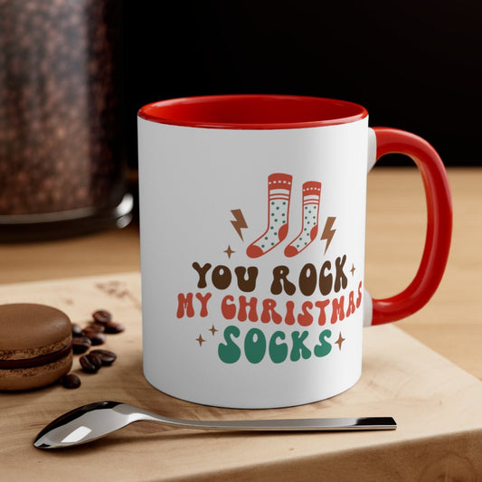 You Rock My Christmas Socks - Color Handled Funny Mug - We Love Your Gift