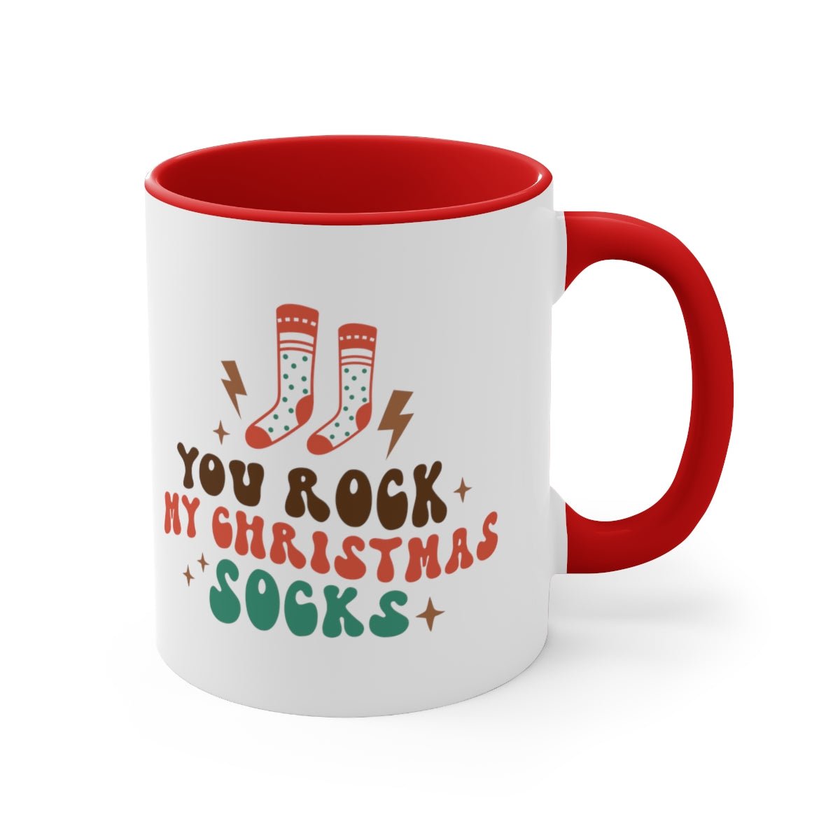 You Rock My Christmas Socks - Color Handled Funny Mug - We Love Your Gift