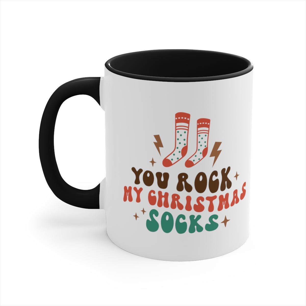 You Rock My Christmas Socks - Color Handled Funny Mug - We Love Your Gift