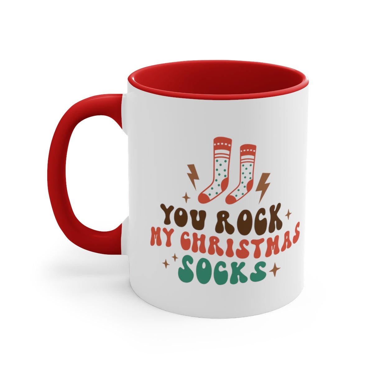 You Rock My Christmas Socks - Color Handled Funny Mug - We Love Your Gift